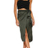 New Women's Solid Color Split Straps Waist Skirt - menochic